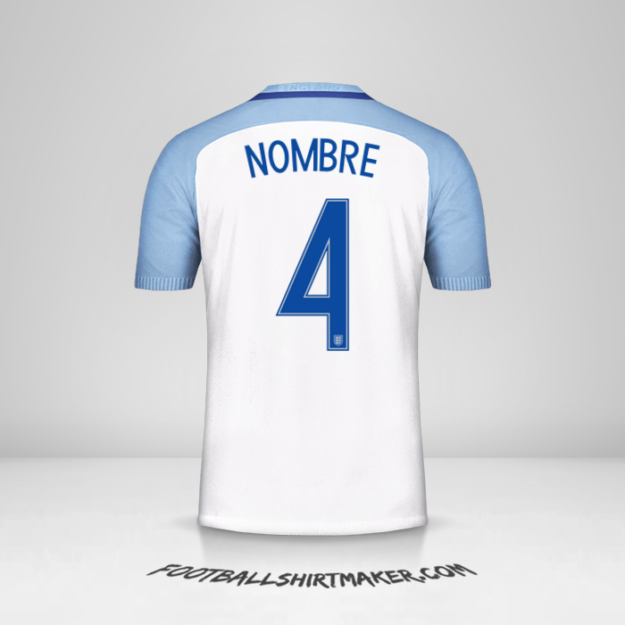 Camiseta Inglaterra 2016/17 -  nombre - 4