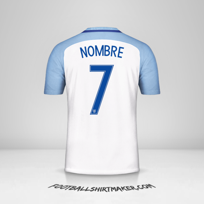 Jersey Inglaterra 2016/17 -  nombre - 7