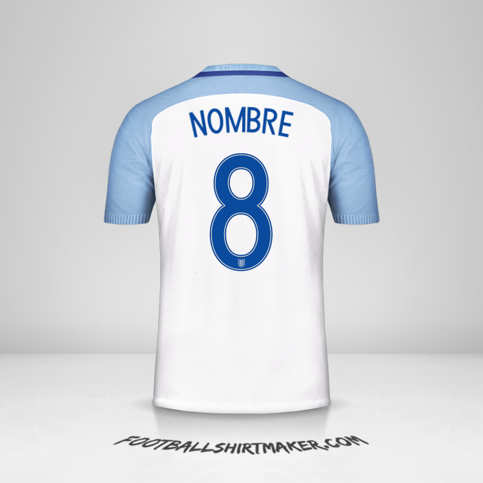 Jersey Inglaterra 2016/17 -  nombre - 8