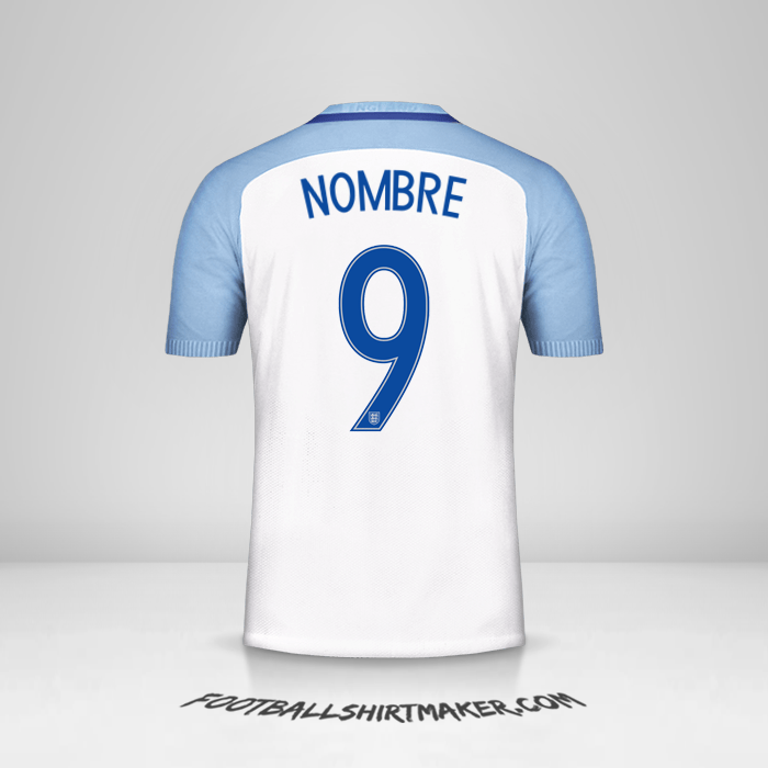 Camiseta Inglaterra 2016/17 -  nombre - 9