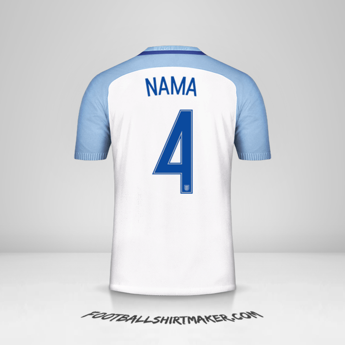 Jersey Inggris 2016/17 -  nama - 4