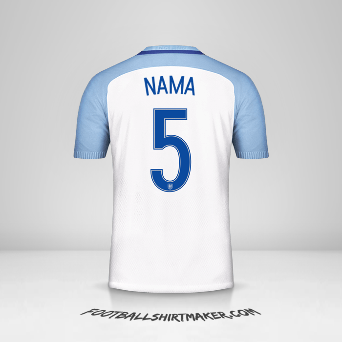 Jersey Inggris 2016/17 -  nama - 5