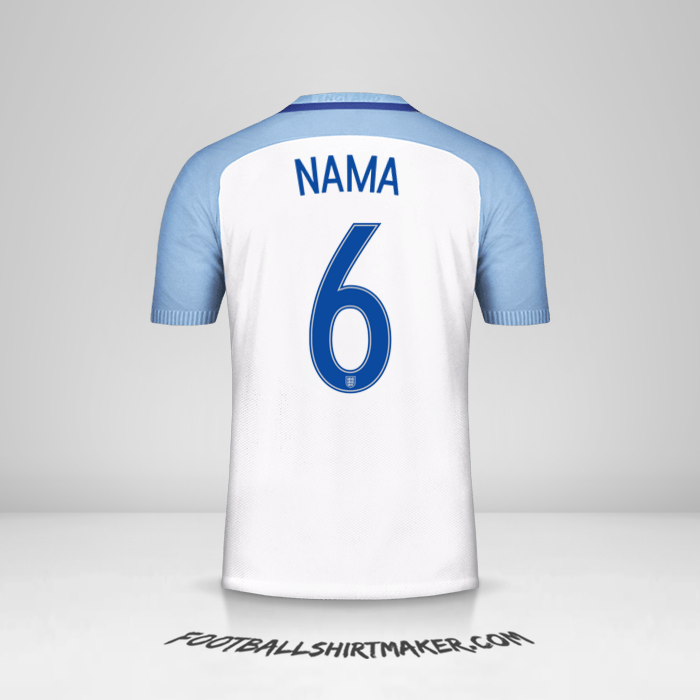 Jersey Inggris 2016/17 -  nama - 6