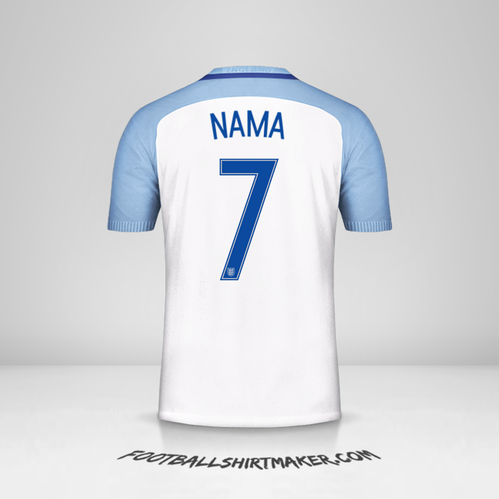 Jersey Inggris 2016/17 -  nama - 7