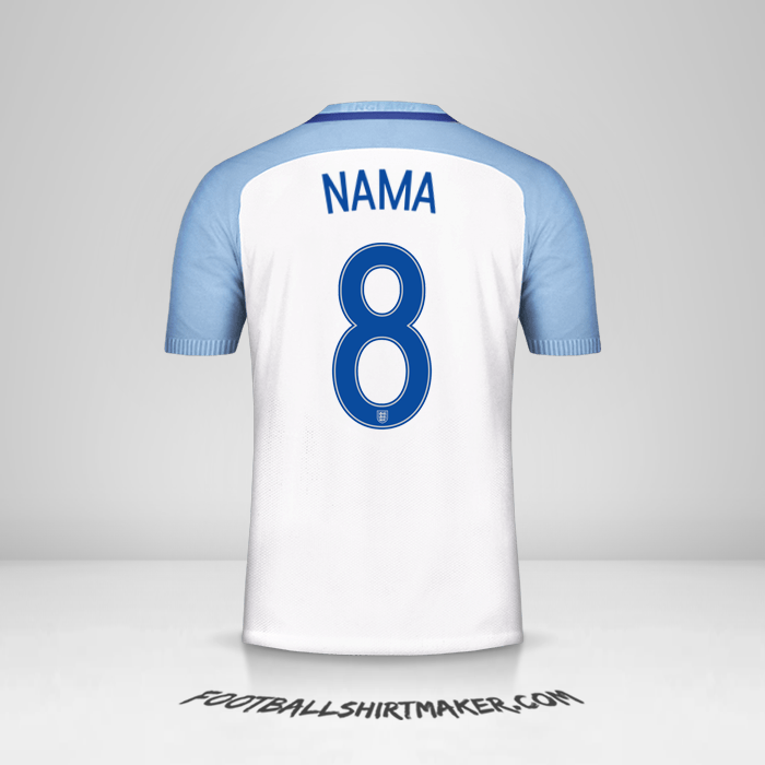 Jersey Inggris 2016/17 -  nama - 8