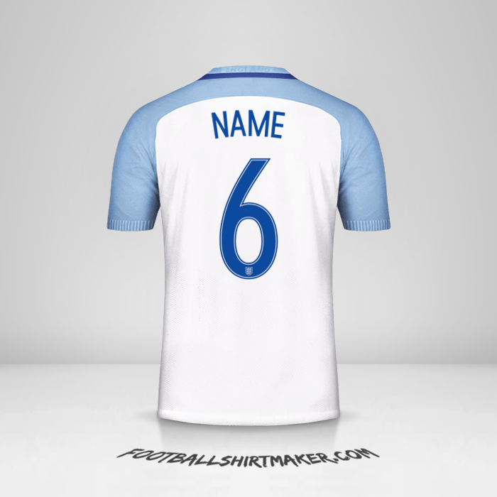 Shirt England 2016/17 -  name - 6