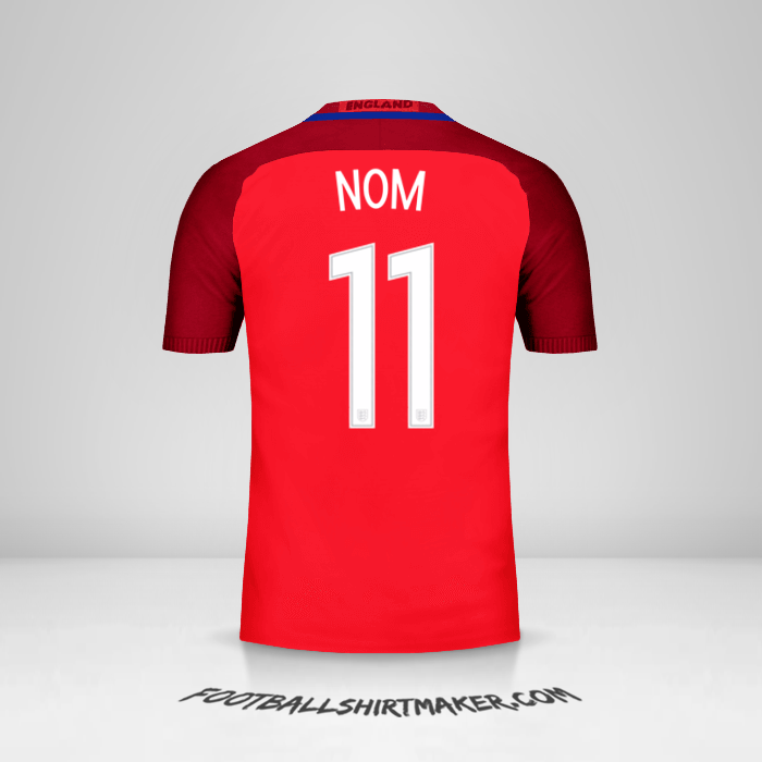 Maillot Angleterre 2016 Extérieur -  nom - 11