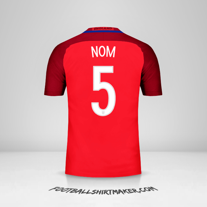 Maillot Angleterre 2016 Extérieur -  nom - 5