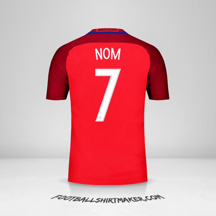 Maillot Angleterre 2016 Extérieur -  nom - 7