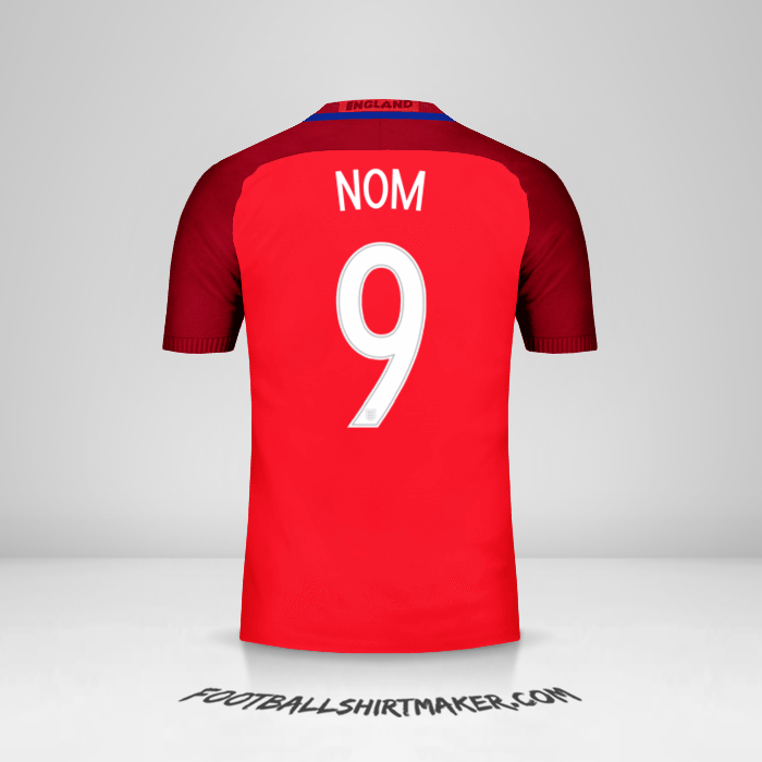 Maillot Angleterre 2016 Extérieur -  nom - 9