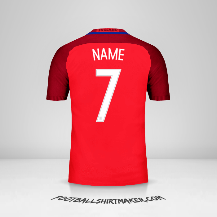Jersey England 2016 Away -  name - 7