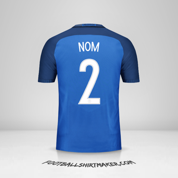 Maillot France 2016 -  nom - 2