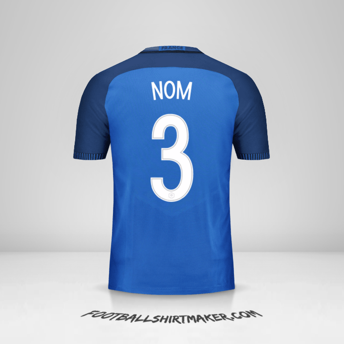 Maillot France 2016 -  nom - 3