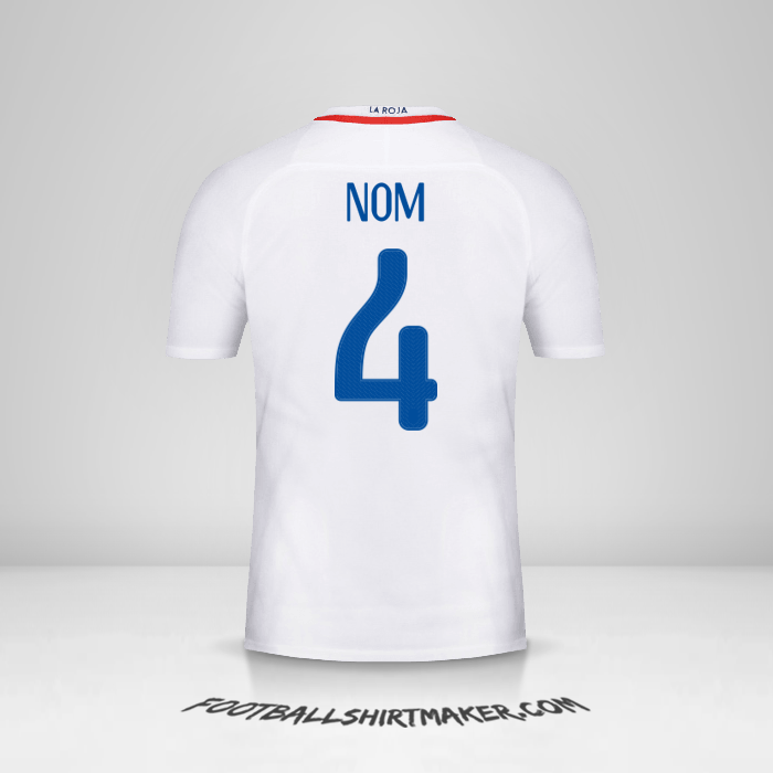 Maillot Chili 2016 Extérieur -  nom - 4