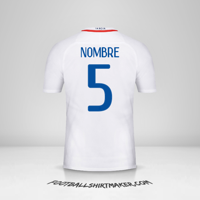 Camiseta Chile 2016 Visita -  nombre - 5