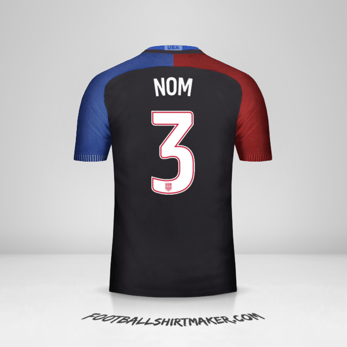 Maillot États-Unis 2016/17 Extérieur -  nom - 3