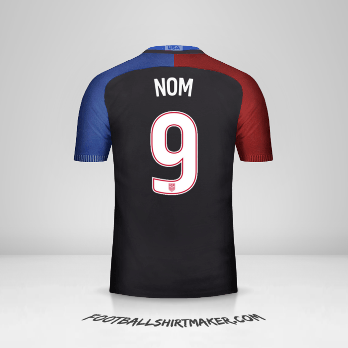 Maillot États-Unis 2016/17 Extérieur -  nom - 9
