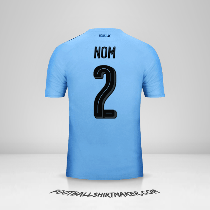 Maillot Uruguay 2016 -  nom - 2