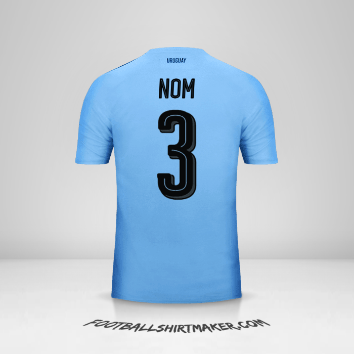Maillot Uruguay 2016 -  nom - 3