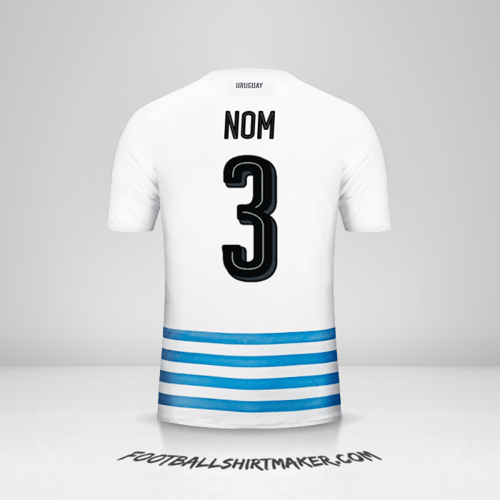 Maillot Uruguay 2016 Extérieur -  nom - 3