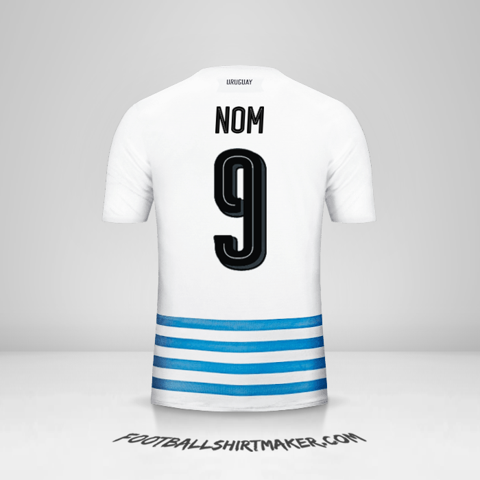 Maillot Uruguay 2016 Extérieur -  nom - 9