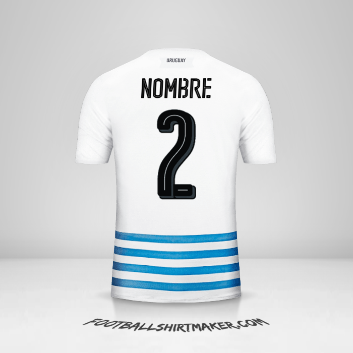 Camiseta Uruguay 2016 Visita -  nombre - 2