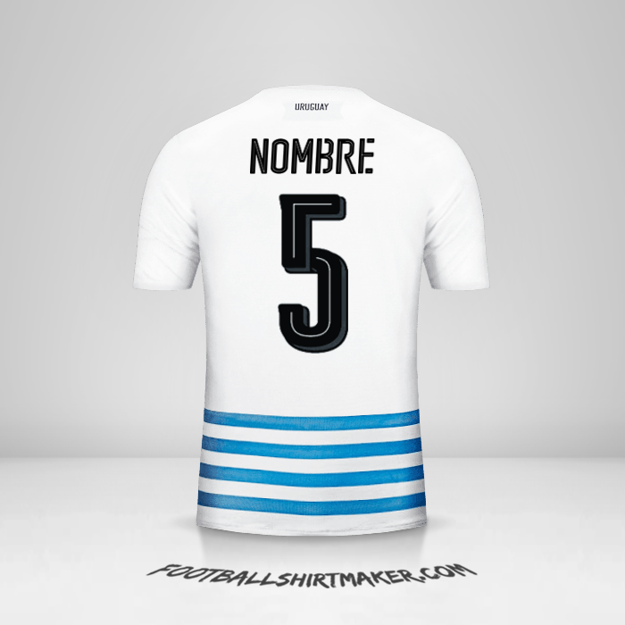 Camiseta Uruguay 2016 Visita -  nombre - 5