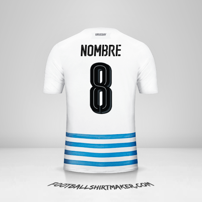 Camiseta Uruguay 2016 Visita -  nombre - 8