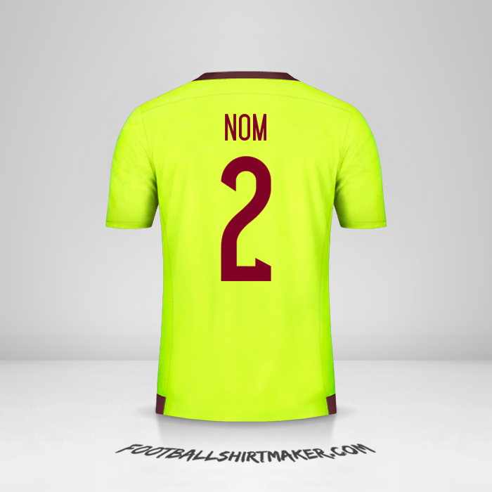 Maillot Venezuela 2015/17 Extérieur -  nom - 2