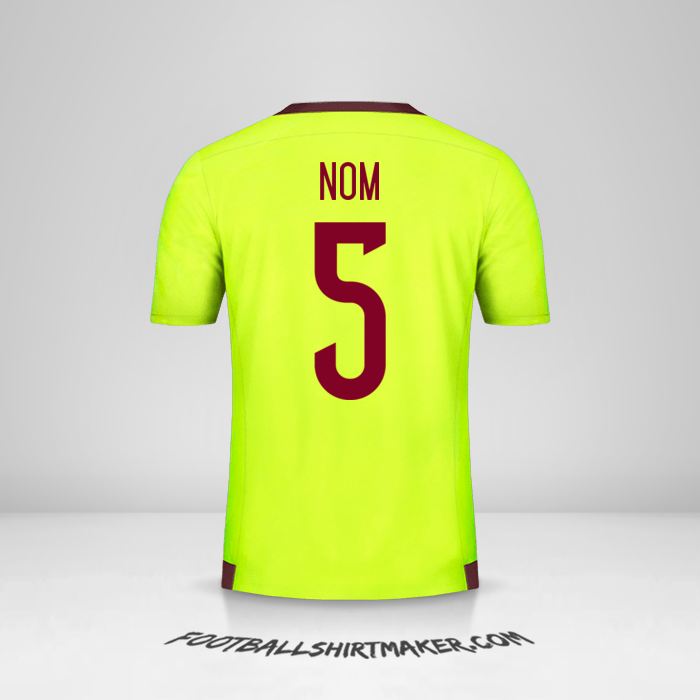 Maillot Venezuela 2015/17 Extérieur -  nom - 5