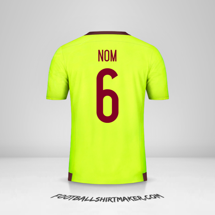 Maillot Venezuela 2015/17 Extérieur -  nom - 6