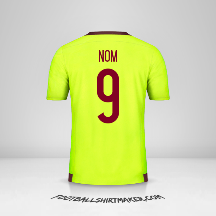Maillot Venezuela 2015/17 Extérieur -  nom - 9