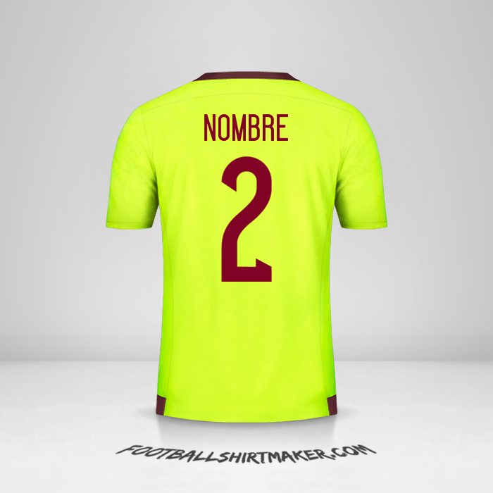 Camiseta Venezuela 2015/17 Visita -  nombre - 2