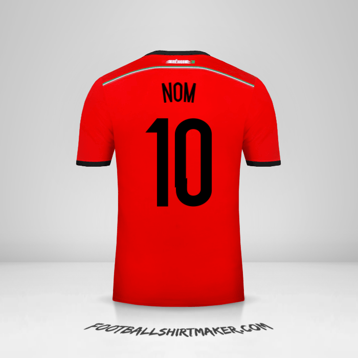 Maillot Mexique 2014 Extérieur -  nom - 10