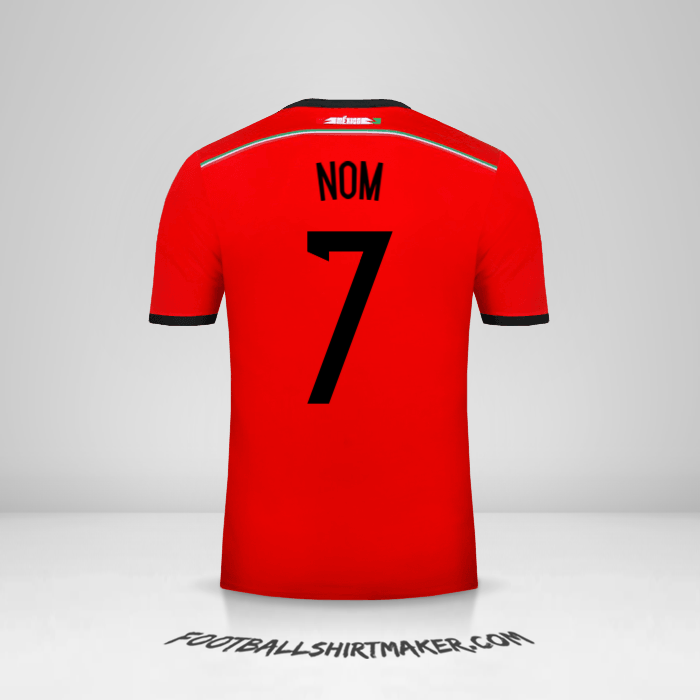 Maillot Mexique 2014 Extérieur -  nom - 7