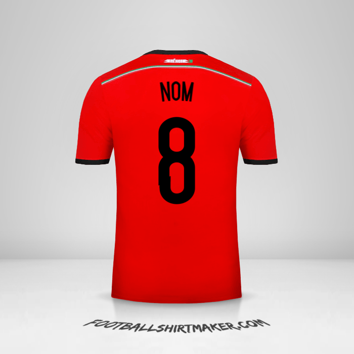 Maillot Mexique 2014 Extérieur -  nom - 8