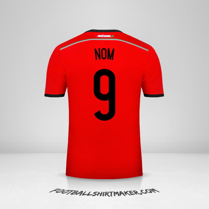 Maillot Mexique 2014 Extérieur -  nom - 9