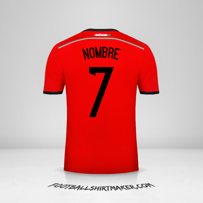 Camiseta Mexico 2014 Visita -  nombre - 7