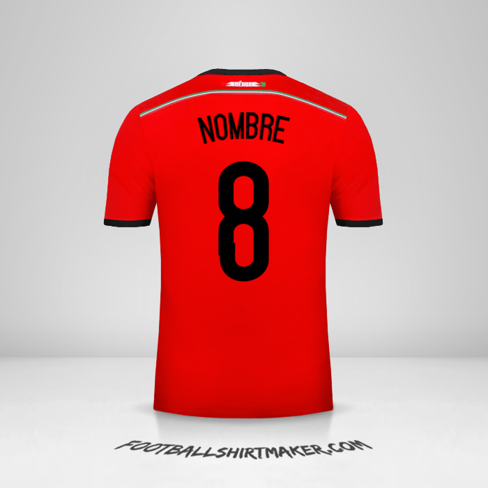 Camiseta Mexico 2014 Visita -  nombre - 8