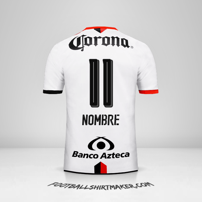 Camiseta Atlas 2016/17 Visita -  nombre - 11