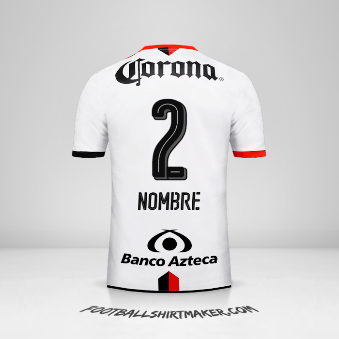 Camiseta Atlas 2016/17 Visita -  nombre - 2
