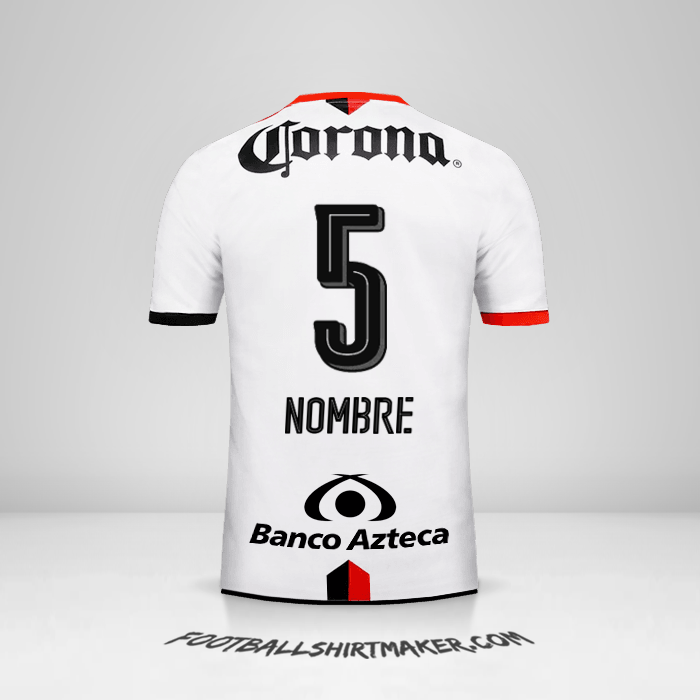 Camiseta Atlas 2016/17 Visita -  nombre - 5