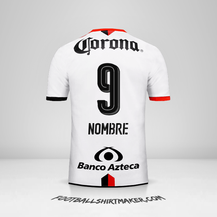 Camiseta Atlas 2016/17 Visita -  nombre - 9