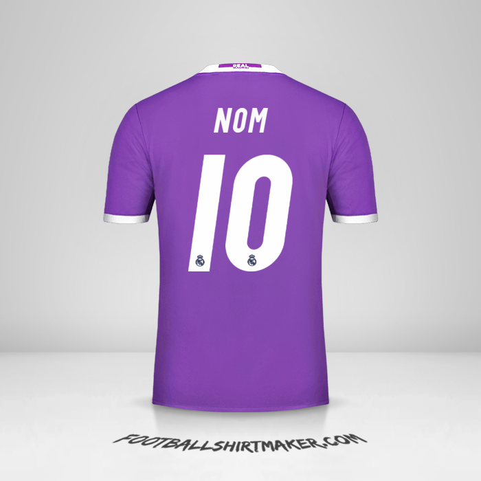 Maillot Real Madrid CF 2016/17 Extérieur -  nom - 10