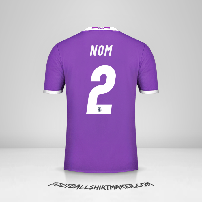 Maillot Real Madrid CF 2016/17 Extérieur -  nom - 2