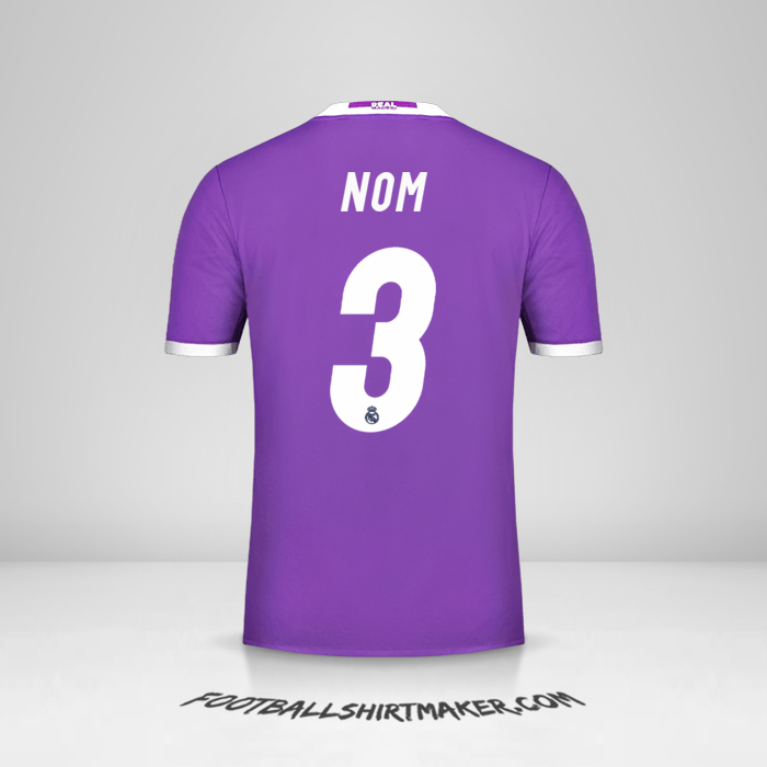 Maillot Real Madrid CF 2016/17 Extérieur -  nom - 3