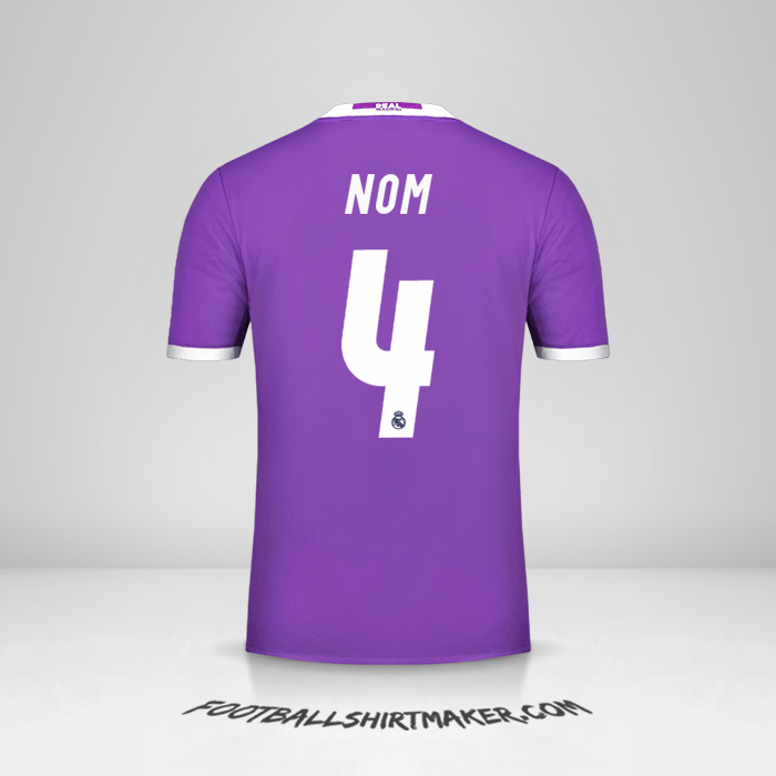 Maillot Real Madrid CF 2016/17 Extérieur -  nom - 4