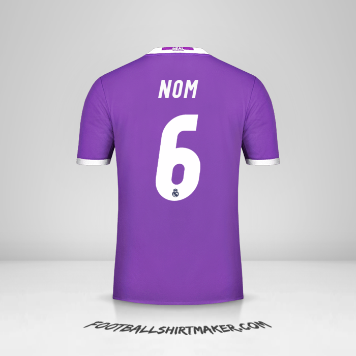 Maillot Real Madrid CF 2016/17 Extérieur -  nom - 6