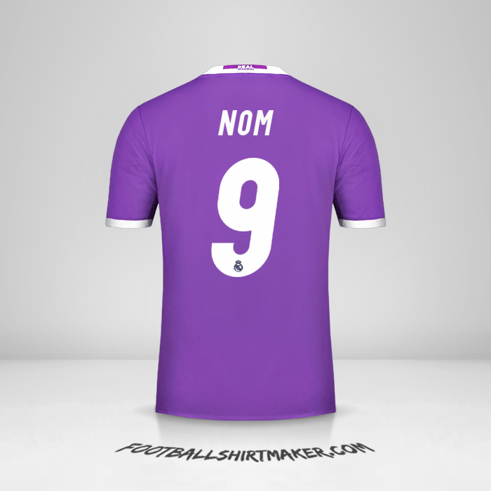 Maillot Real Madrid CF 2016/17 Extérieur -  nom - 9