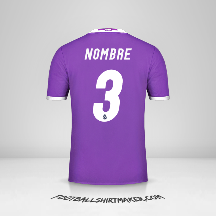 Jersey Real Madrid CF 2016/17 Visita -  nombre - 3